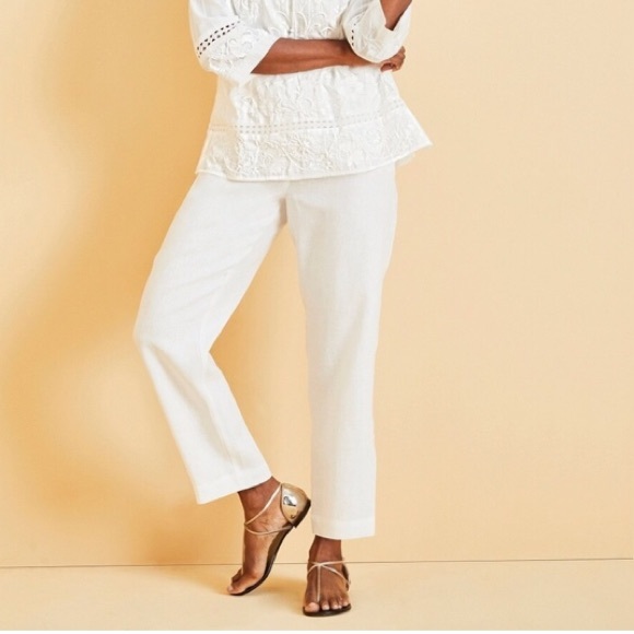Chico's Pants & Jumpsuits Chicos White Linen Pants Sz Poshmark